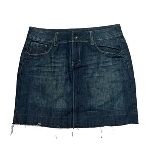 Y2K Apt 9 Low Rise Distressed Denim Mini Skirt Size 6 Small